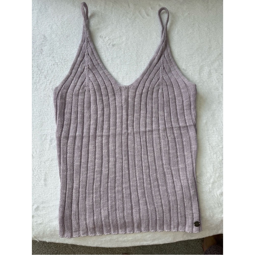Roxy Lavender Ribbed Knit Sweater Tank Top - Size XS